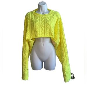 Fashion Nova Vibrant Yellow Cropped Sweater